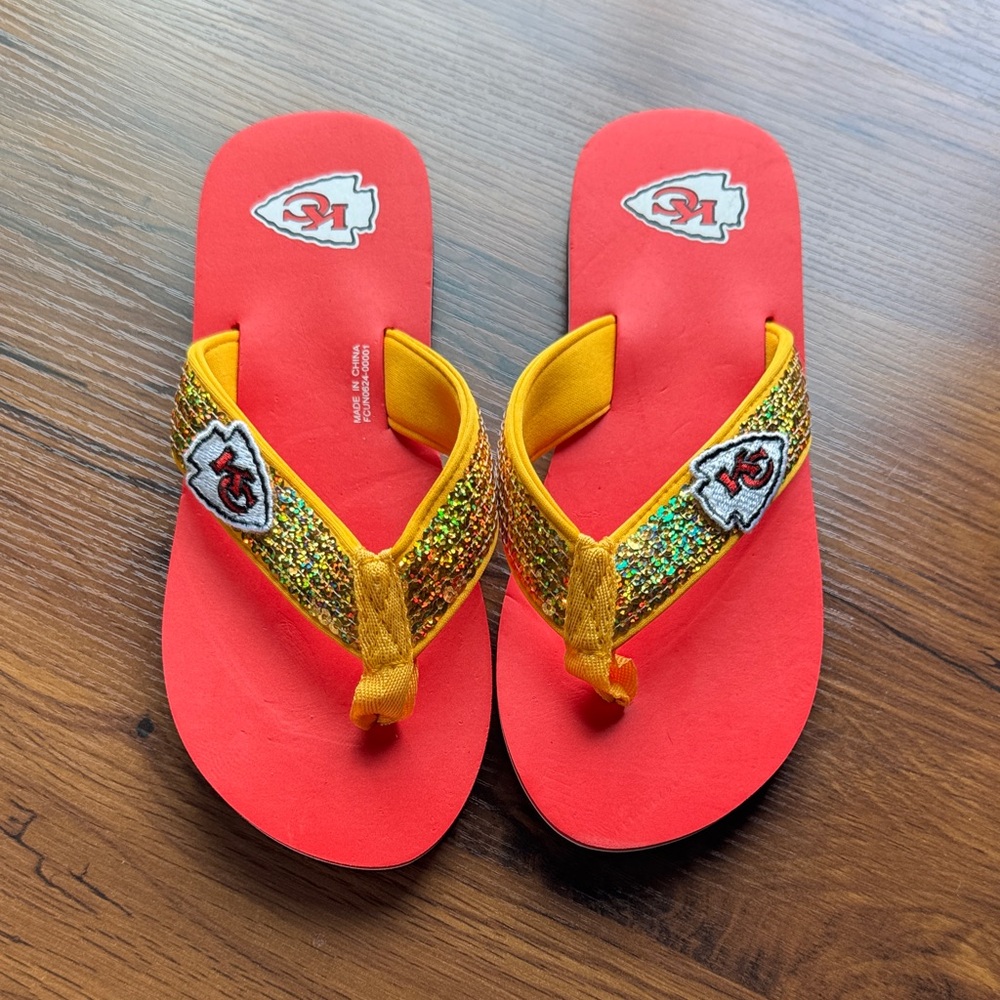 Ladies KC Chiefs Flip Flops